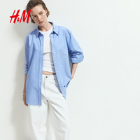 H&M 2026春季新款女装牛津纺衬衫0925212 蓝色 S 160/88