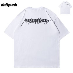 DAFTPUNK 原创草写刺绣短袖情侣圆领T恤