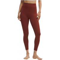 lululemon Groove 女士高腰罗纹拼接紧身裤 岩木橙 L