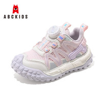 ABCKIDS ABC KIDS童鞋 秋季防滑耐磨旋钮扣运动鞋 休闲跑步鞋 米/紫色 26