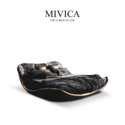 米维卡 MIVICA原创设计意式极简艺术鎏金双人婚床家具高奢国际馆J1 MIVICA·1.8米床