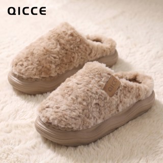 QICCE 轻臣 毛绒绒棉拖鞋女