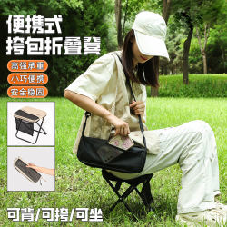 月逸清辉 便携式露营钓鱼装备 小号马扎黑色|背包手包凳