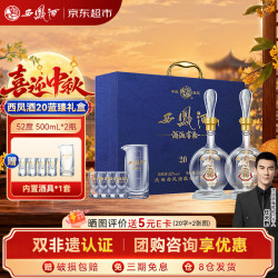 西凤酒 酒海窖龄 20年蓝臻礼盒 52度 500ml*2瓶 凤香型白酒 中秋送礼