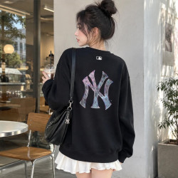 MLB 官方 老花卫衣男女26秋季新款上衣套头衫运动背标卫衣3AMTM0564