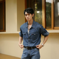 今日必买、限尺码：Levi's 简约美式【复古水洗】长袖牛仔衬衫