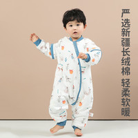 良良 liangliang）婴儿睡袋春秋恒温分腿睡袋防惊跳儿童防踢被可拆袖 滑板萌犬-薄夹棉