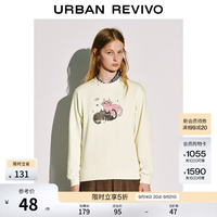 UR UR2026春季新款女装休闲趣味萌宠印花圆领卫衣UYY450336 米白 S