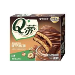 好丽友 开学季必备 Q蒂蛋糕 榛子巧克力味 12枚 336g 量大实惠