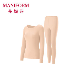曼妮芬 [舒暖]山茶花油女士秋冬季贴身秋衣秋裤打底衫无痕保暖内衣套装