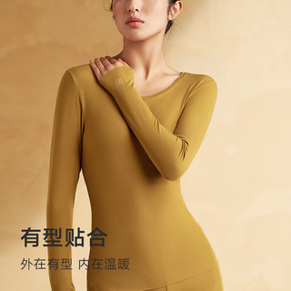 曼妮芬 山茶花油无痕保暖内衣套装 雅丹肤 M