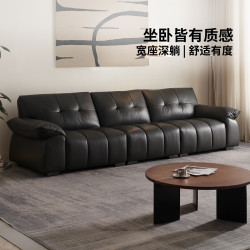 欧派 头层牛皮真皮沙发小户型2026新款客厅钢琴键直排沙发 BM113#