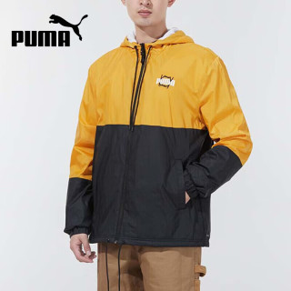 PUMA 男装骑行舒适透气休闲连帽梭织运动夹克 532208-02