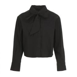 ZARA 简约休闲通勤风黑色纯棉长袖短款女式衬衫