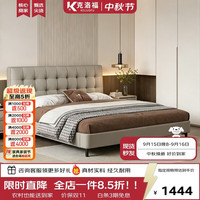 克洛福 2026新款储物真皮床落地款大床主卧双人床1.8米x2米高脚款HG01#