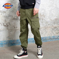 Dickies 卫裤工装裤男秋季宽松收口休闲裤运动长裤子男裤 军绿    30