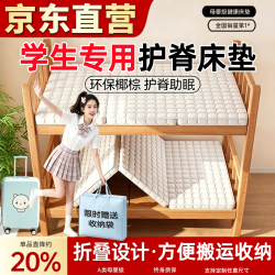 能见度 学生宿舍床垫0.9m1.9m可折叠黄麻椰棕榻榻米硬垫 0.85*1.9米 偏硬