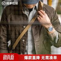 马登 工装 美式复古立领帆布油蜡夹克阿美咔叽硬汉防水猎装外套男秋 锡灰色（无需水洗） XXL
