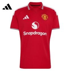 adidas 26/27赛季曼联主场运动套头短袖足球衣球迷版男款