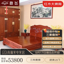 劲飞 红木家具缅甸花梨(学名:大果紫檀) 双人