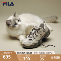 FILA 猫爪7丨斐乐女鞋26冬季新款厚底鞋子休闲鞋复古运动鞋老爹鞋 白玛瑙灰-WO 37.5