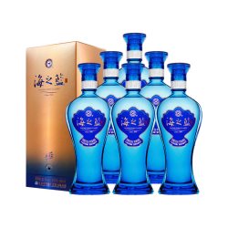 洋河 海之蓝 52度 绵柔型浓香白酒 480ml*6瓶