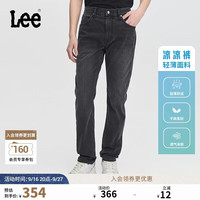 Lee 凉凉裤舒适锥形轻薄黑灰色男牛仔裤休闲潮流 黑灰色 36