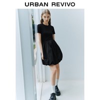 URBAN REVIVO 圆领花苞连衣裙