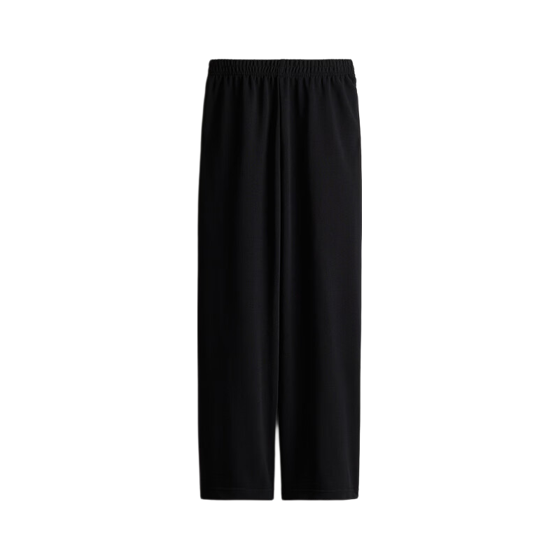 H&M 女装松紧腰宽松直筒休闲裤 酒红色 XS