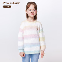 Paw in Paw 卡通小熊童装25年冬季新款女童圆领毛衣甜美 Ivory象牙色/39 160