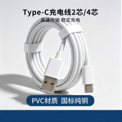 千飒 手机数据线USB口适配充电器充电线3A快充type-c快充线白色 QSJ80WH白色1米