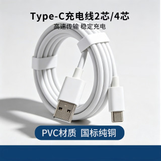 千飒 手机数据线USB口适配充电器充电线3A快充type-c快充线白色 QSJ80WH白色1米