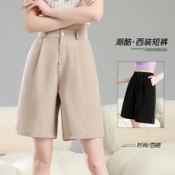班尼路 潮酷中性风女士西装短裤夏季通勤百搭五分裤女气质高腰显瘦裤子女