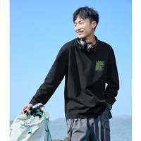 唐狮 春季新款长袖T恤男简约美式圆领上衣潮酷内搭学生打底衫t
