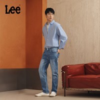 移动端、88VIP：Lee 标准中腰直脚中浅蓝百搭五袋裤款男牛仔裤潮LLMB1007263QJ-571