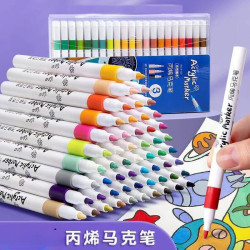 正版丙烯马克笔防水不透墨可叠色礼盒款女孩礼物 12色丙烯马克笔 PVC盒装