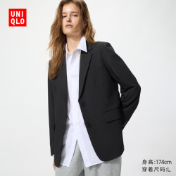 优衣库 休闲西装女装488652 09 黑色 L