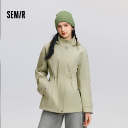 森马 都市护身服|外套女春季中长款三防防风连帽
