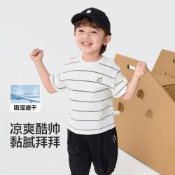巴拉巴拉 吸湿速干纯棉婴幼儿童T恤男童女童婴儿短袖传夏装薄款宝宝上衣