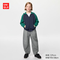 优衣库 童装男童女童廓形牛仔裤/水洗产品486631 05 天灰色 120