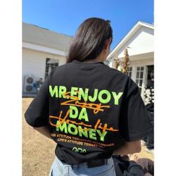 MEDM 夏季涂鸦字母印花短袖T恤男女同款美式高街复古休闲半袖体恤