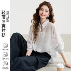 热风 森系减龄舒适亲肤天丝长袖遮阳开衫女款休闲百搭