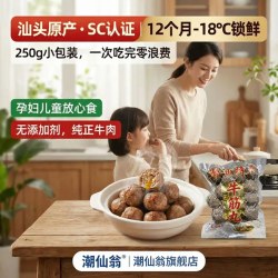 潮仙翁 潮汕牛肉丸正宗新鲜冷冻牛筋丸火锅麻辣烫煮汤丸