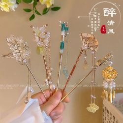 春艺 爆款古风盘发发簪高级感新中式国风发钗步摇流苏头发簪子汉服配饰