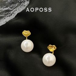 AOPOSS 铜合金耳饰 [真如意]耳钉耳夹原创耳环2025新款爆款