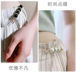 锌合金仿珍珠胸针 收裤脚别针防走光固定上衣裙子披肩胸针收腰扣