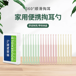 家用便携掏耳勺双头硅胶按摩耳挖勺不伤耳掏耳朵工具耳棒清洁器jp