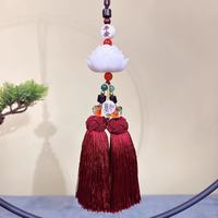 [汽车挂件]双流苏白莲花汽车挂件挂饰车载好物汽车装饰用品