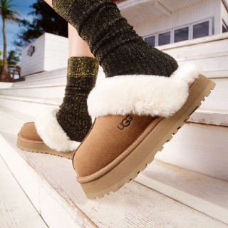 PLUS会员：UGG 女士厚底毛拖毛毛鞋勃肯鞋 1122550