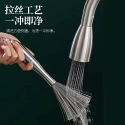 304不锈钢锅刷钢丝刷去污清洁刷长柄可挂式刷弹簧钢厨房除垢洗碗